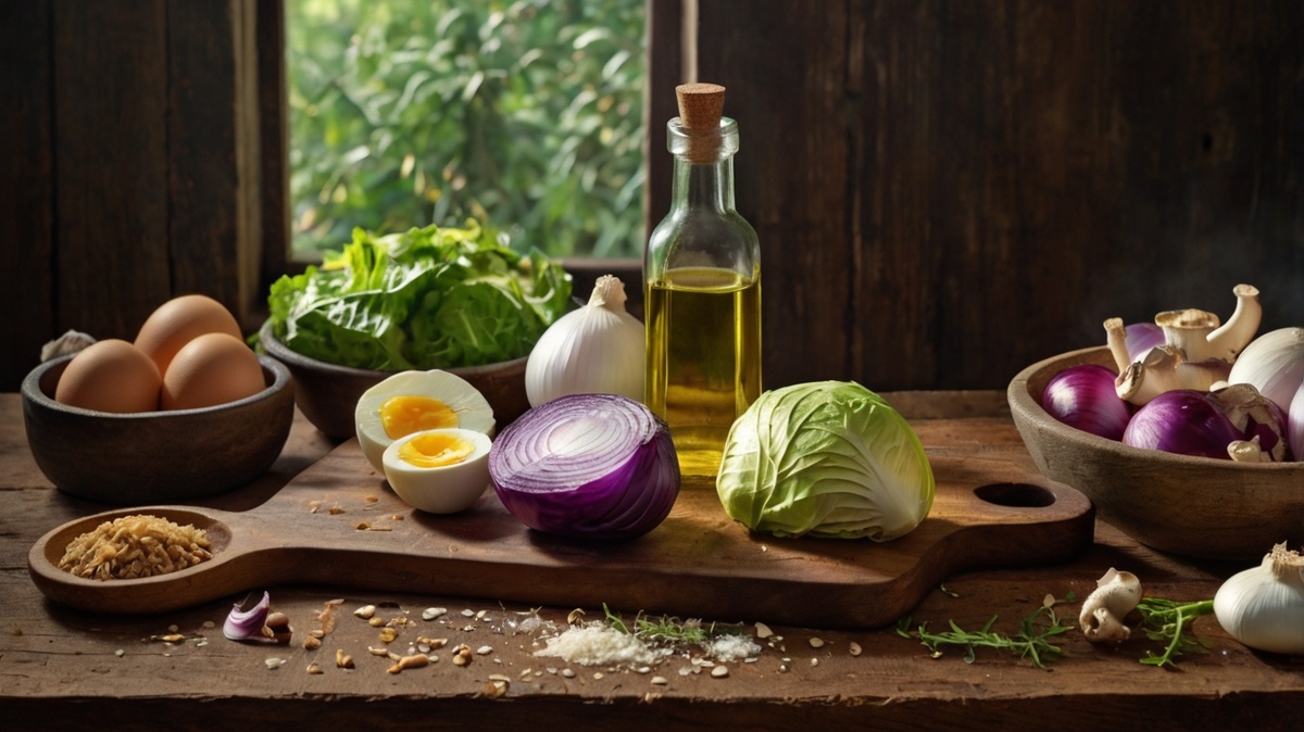 Ингридиенты для пирога с капустой и грибами