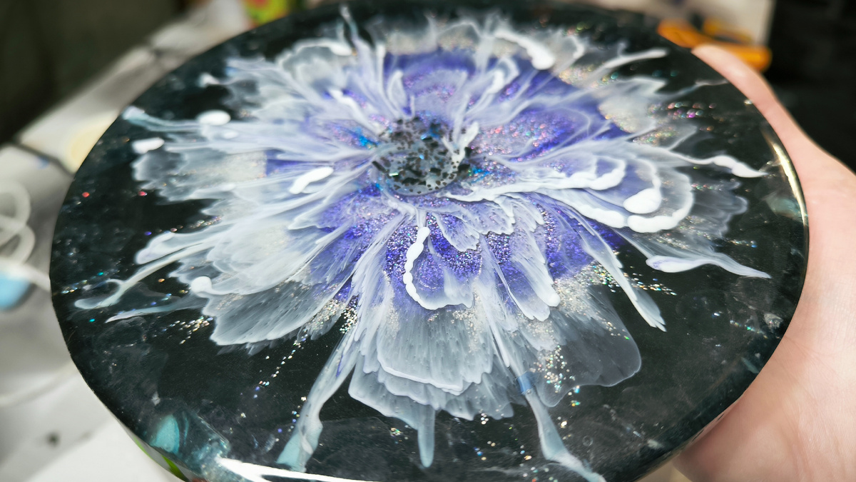 Моя  самая первая заливка 3 д цветка