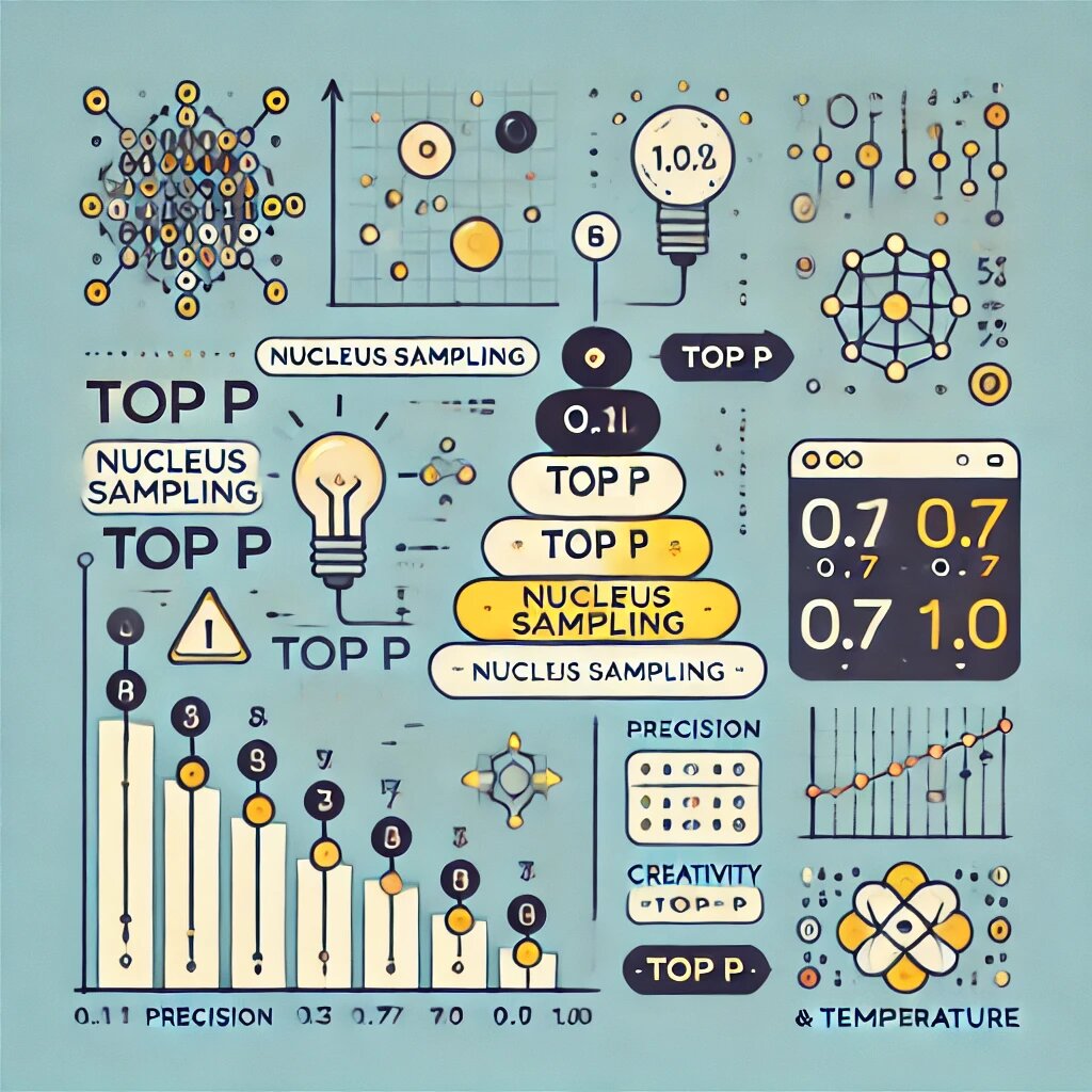 An infographic illustrating the concept of Top P