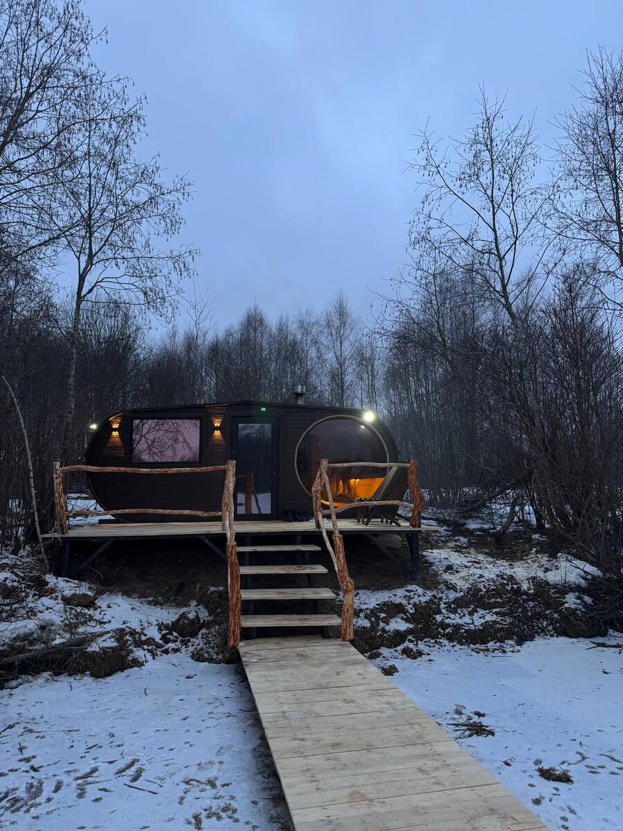 Баня с панорамным видом и выходом к реке