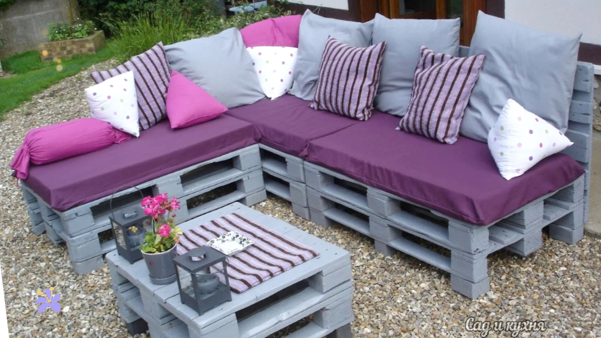 Мебель садовая из поддонов своими руками 