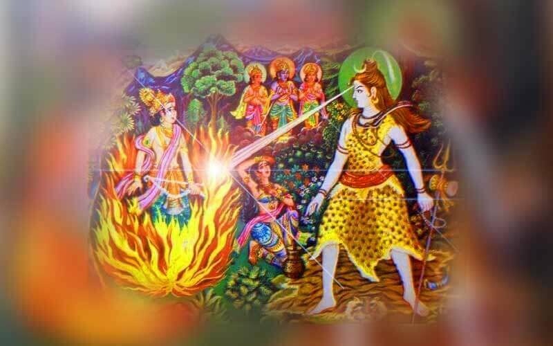 Бог Шива испепеляет взглядом Каму. Иллюстрация из открытых источников