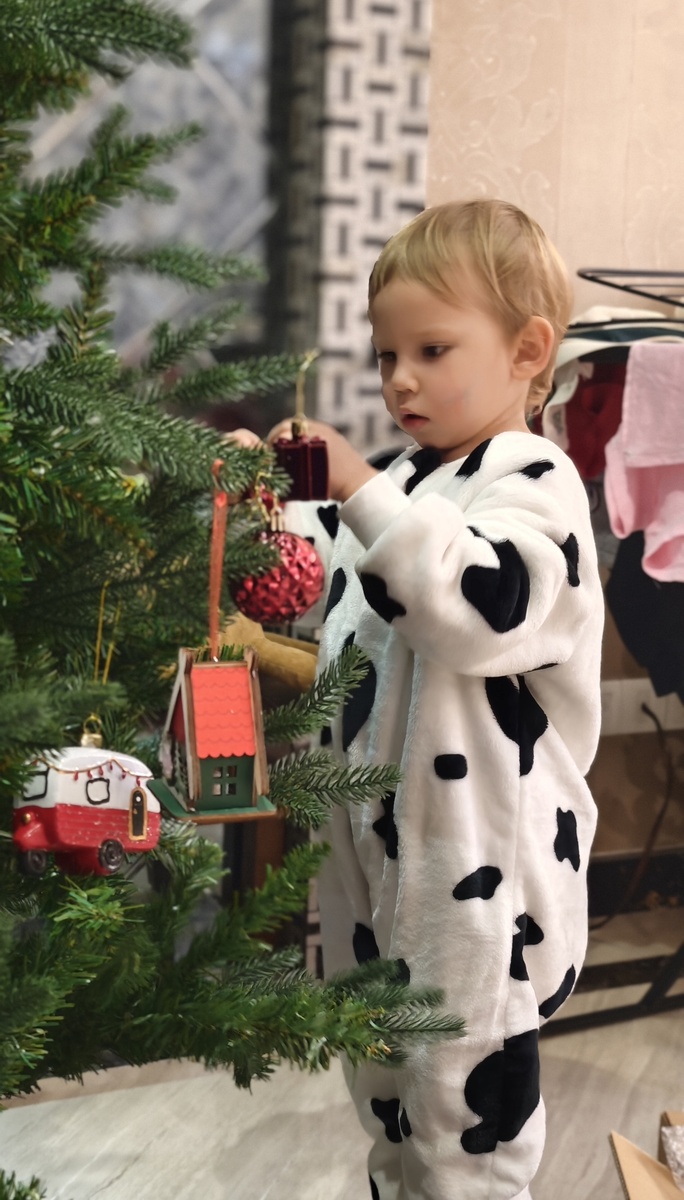 Кстати, на традиционный Новый год мы дома тоже украшали ёлку. 