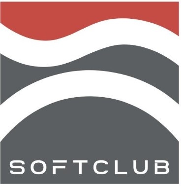 Один из вариантов дизайна логотипа компании СофтКлаб