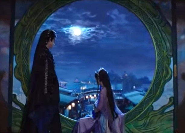 Красивые лунные пейзажи часто сопровождают героев дорамы (стоп-кадр) 
