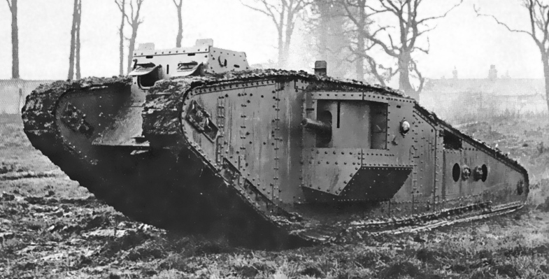 Британский "Самец". Марк-4 с двумя 56-мм орудиями в боковых спонсонах. Фото Таймс