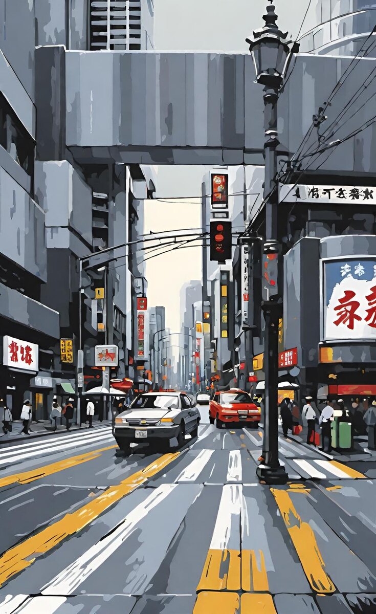 Пейзаж 4.  Иллюстрация создана с помощью нейросети DreamAI и программы Photoshop.