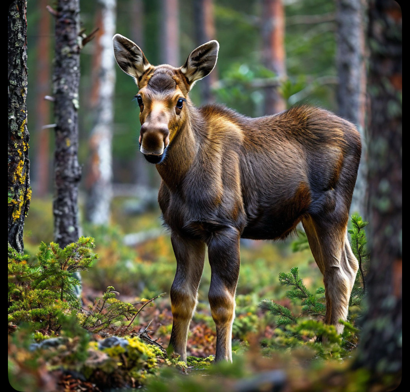 Молодой лось….