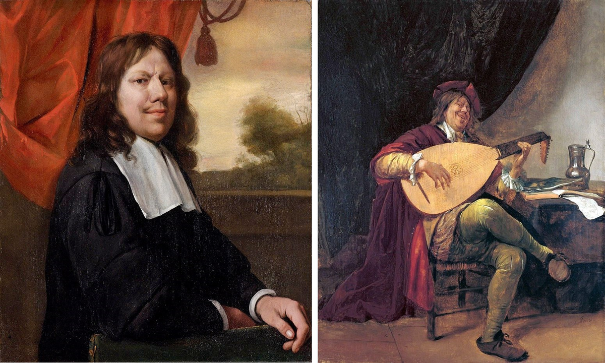 Слева: Автопортрет, 1670 г. Справа: Автопортрет с лютней, 3-я четверть XVII в.