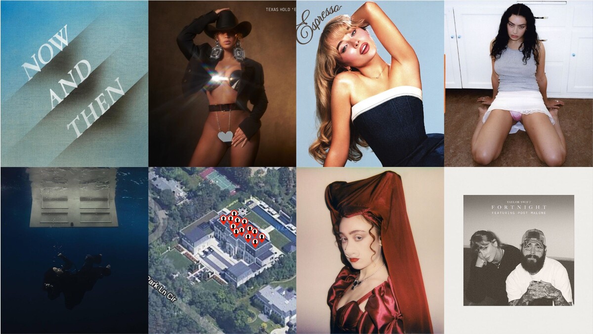 Коллаж: Apple Records, Parkwood Entertainment, Columbia Records, Island Records, Atlantic Records, Darkroom, Interscope Records, Amusement, Republic Records