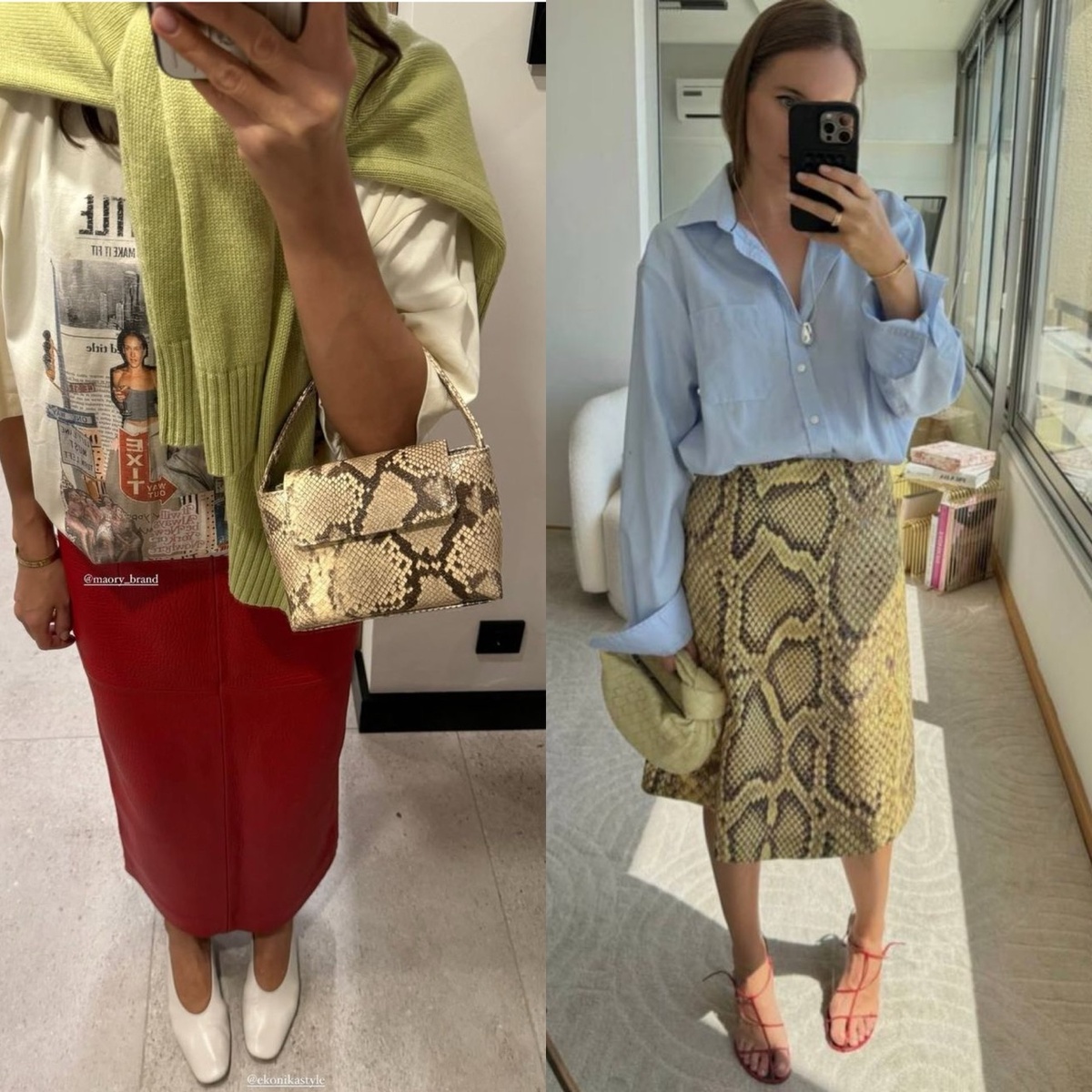 Образы блоггеров со змеиным принтом