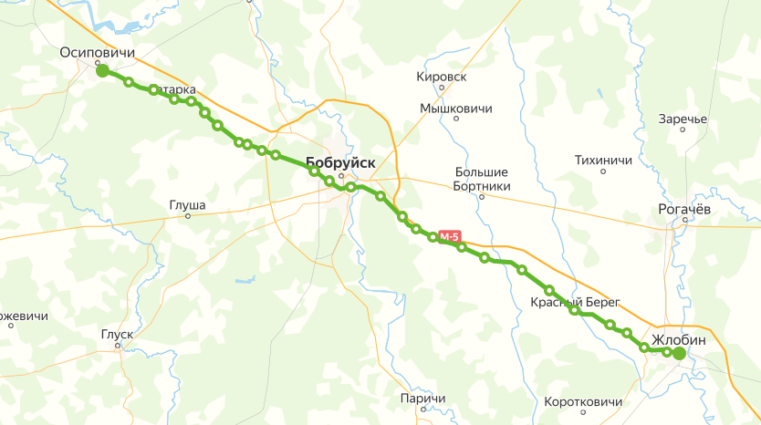 Жлобин-Осиповичи. Яндекс.расписания