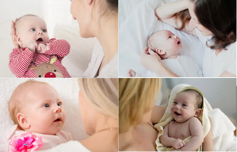 Обратите внимание как малыш смотрит в лицо говорящему..