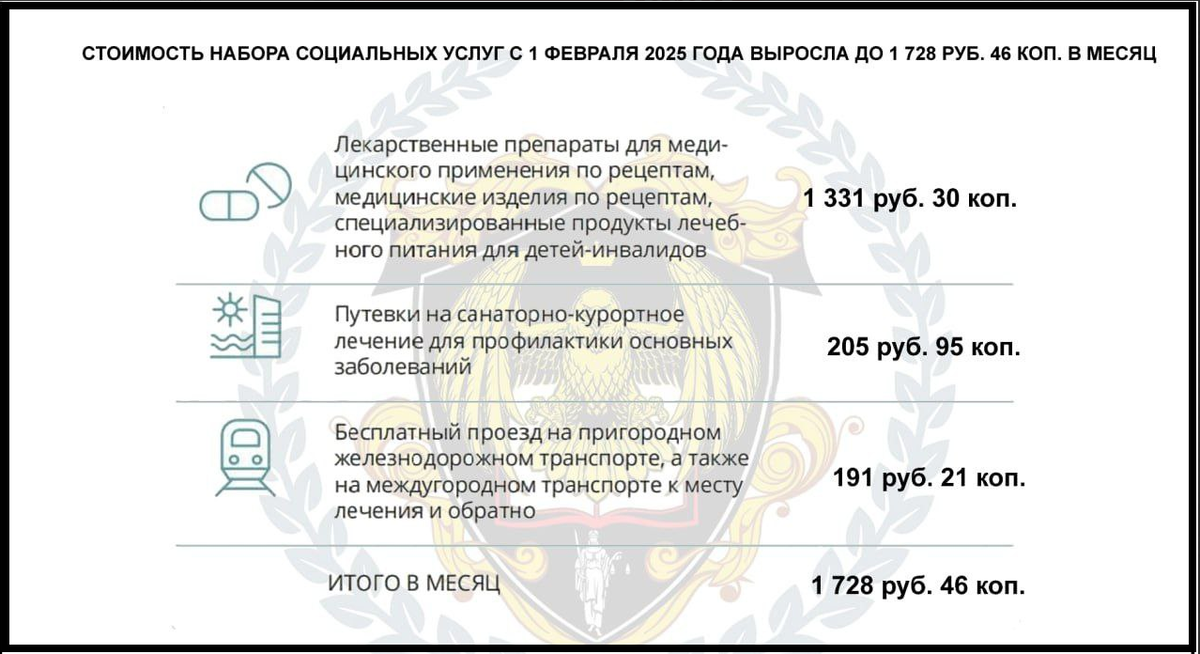 Набор социальных услуг (НСУ) в 2025 году