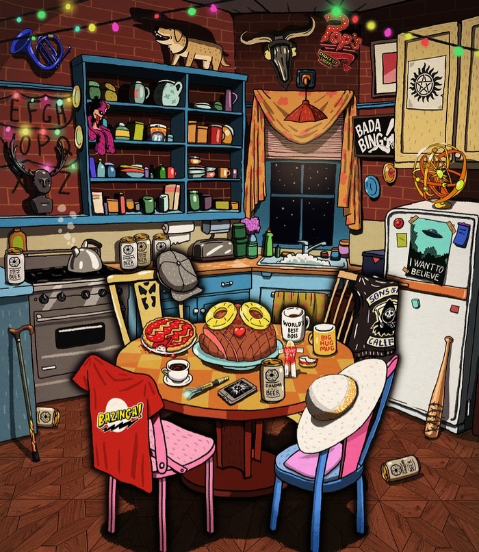 Какие 25 популярных сериала спрятались на картинке?