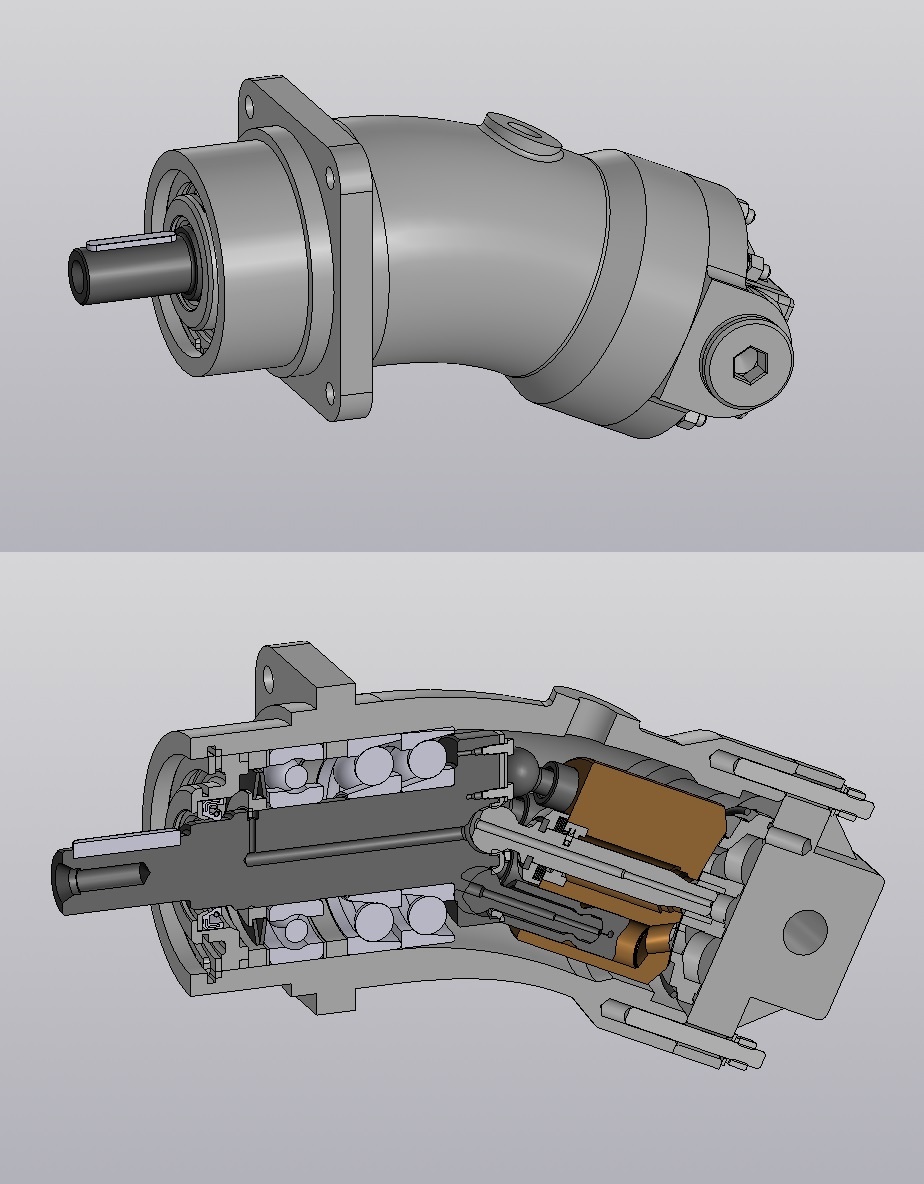 3Д модель сборки гидромотор тип 210