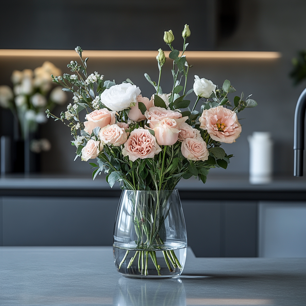 Букет цветов для девушки на 14 февраля LetLoveBloom Мск и Спб