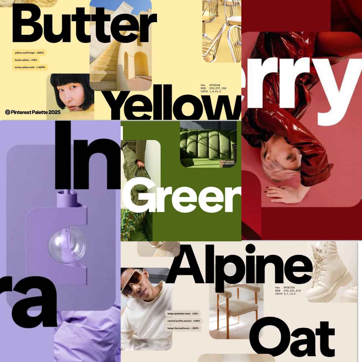 Главные цвета 2025 года по версии Pinterest