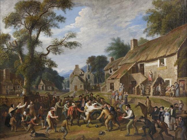 Репродукция картины Александра Карса «Футбол» (1830)