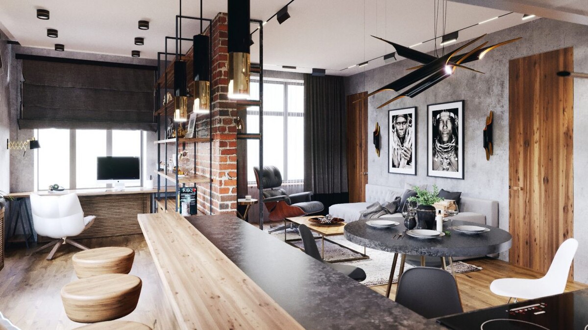 Дизайн интерьера в стиле брутализм (фото: omut.ndv.ru)