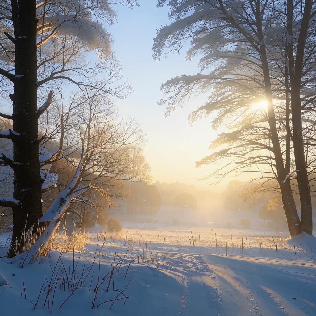 Зима в опушке