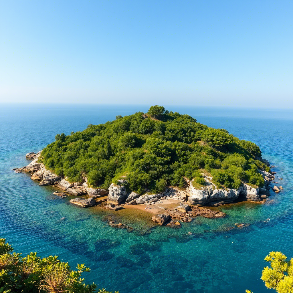 Фото создано с помощью китайской нейросети, так ИИ видит остров в Сочи