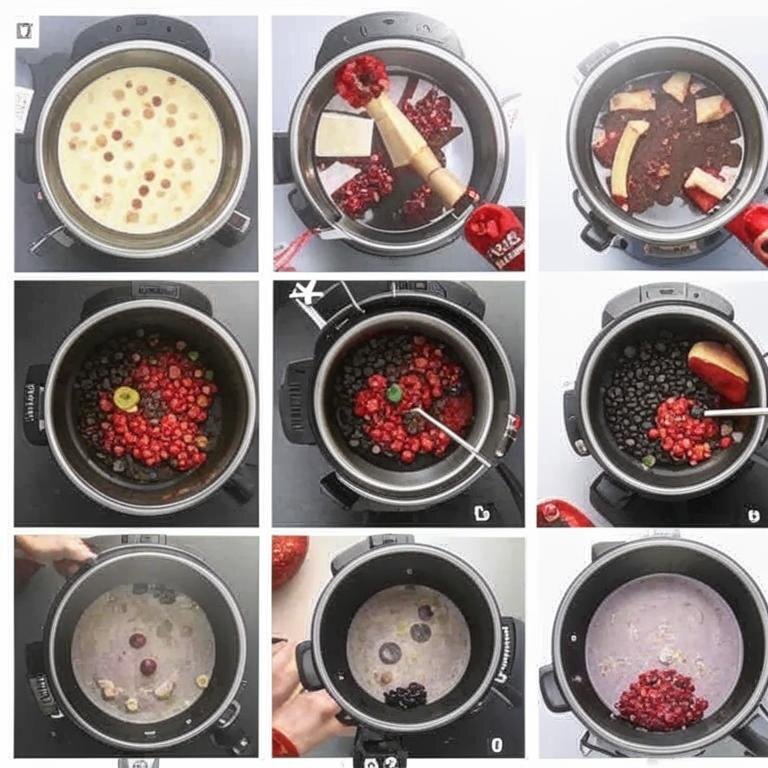 Процесс приготовления манника с ягодами