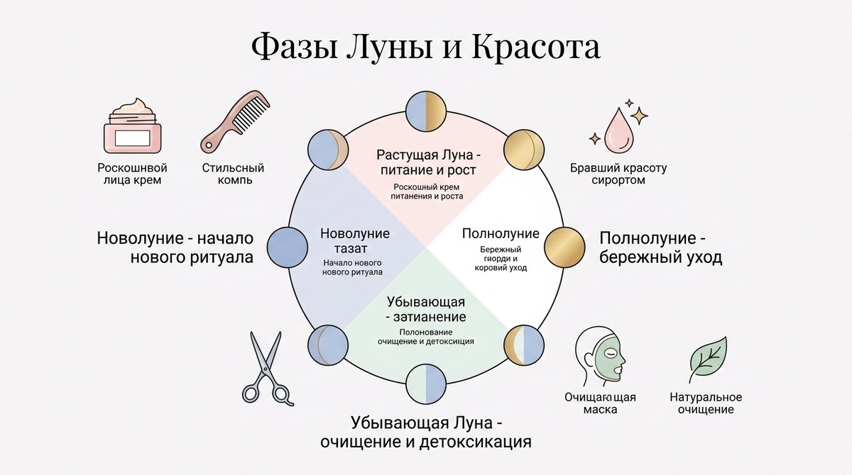 На растущей Луне многие выбирают стрижку кончиков, питательные маски, укрепляющий уход, масла по длине, работу с бровями и всё, что ассоциируется с набором формы и поддержкой. 