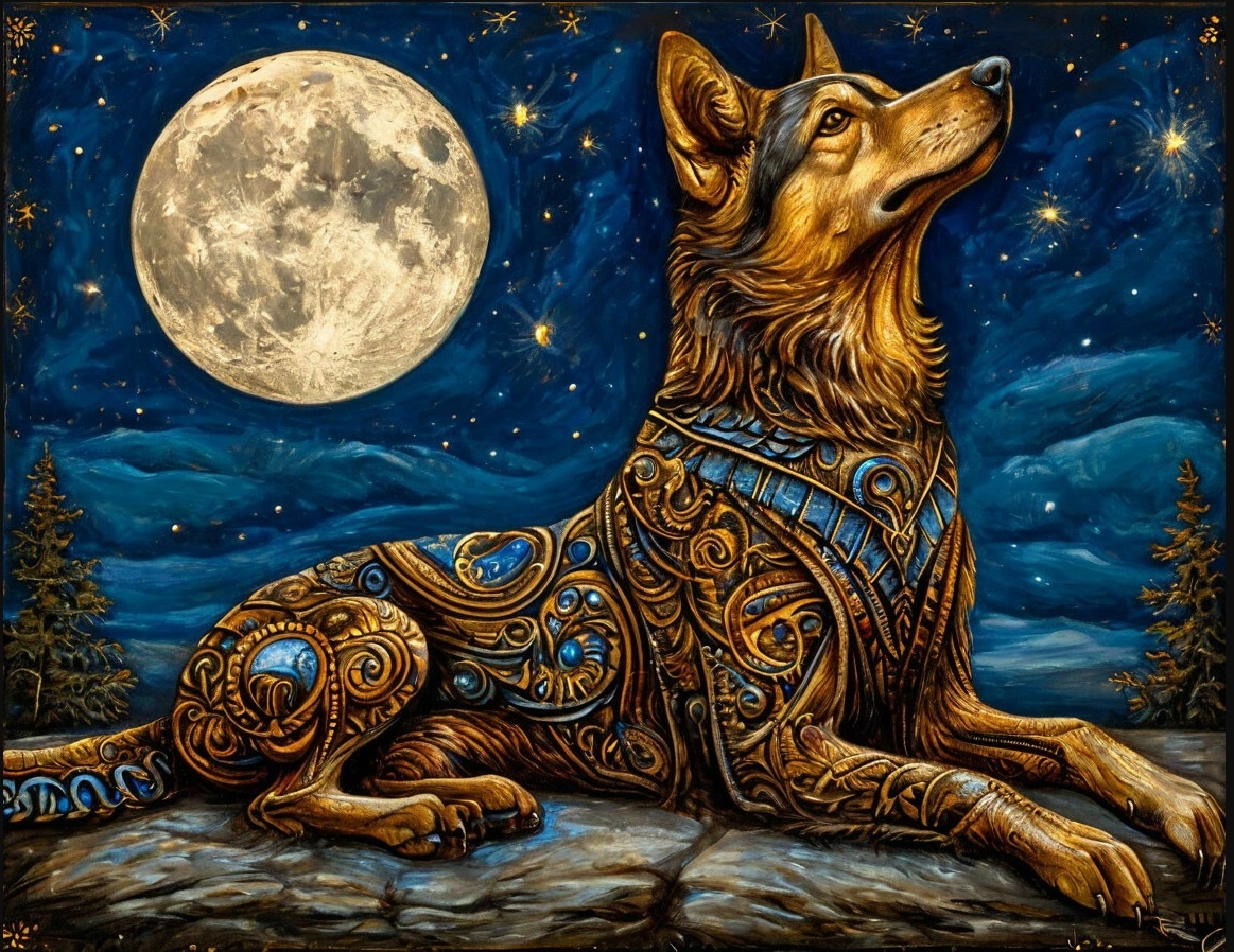 Как могли представлять себе предки татар в Волжской Булгарии мифического пса, реконструкция ИИ