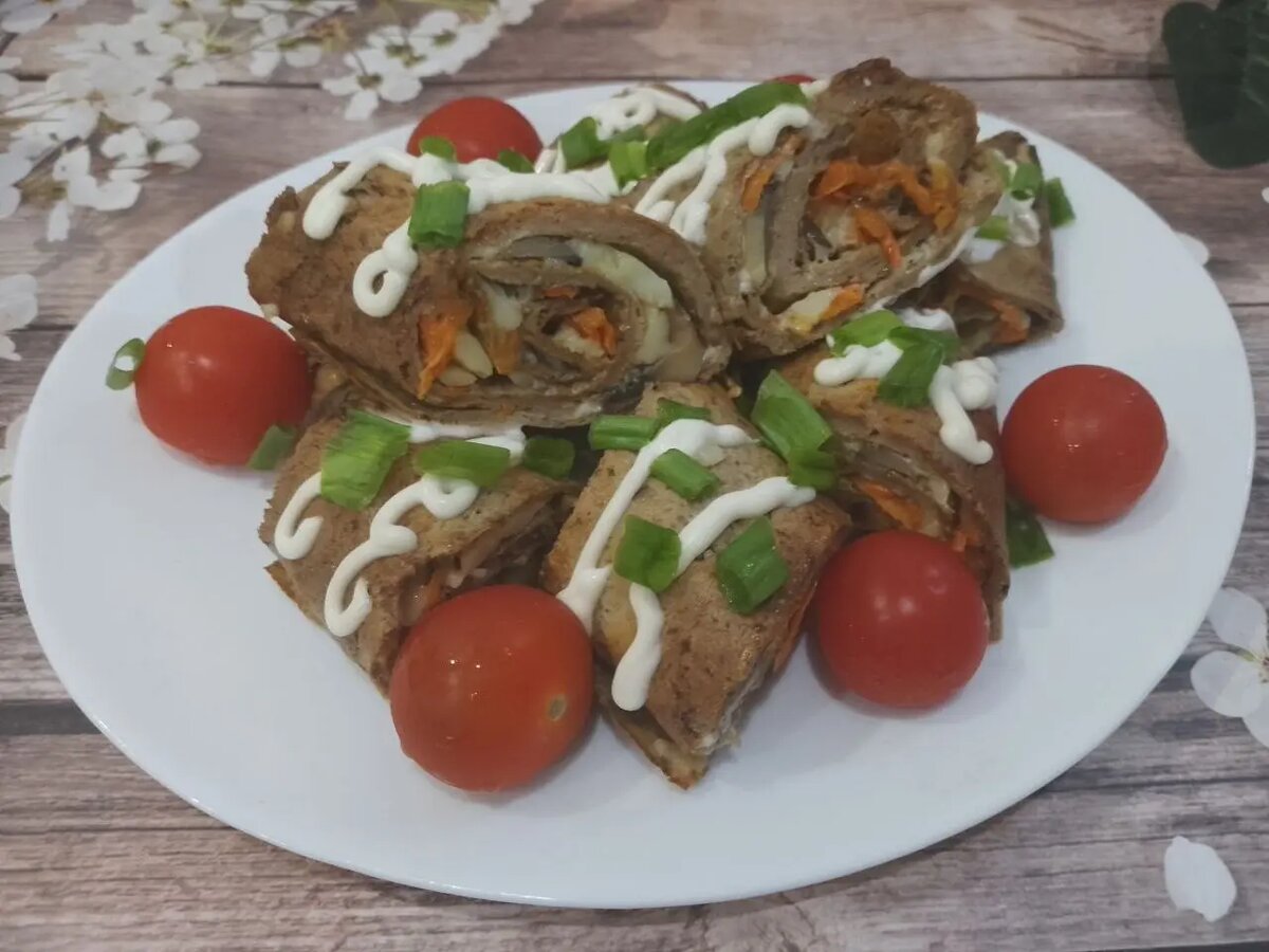 Блины из печени с начинкой