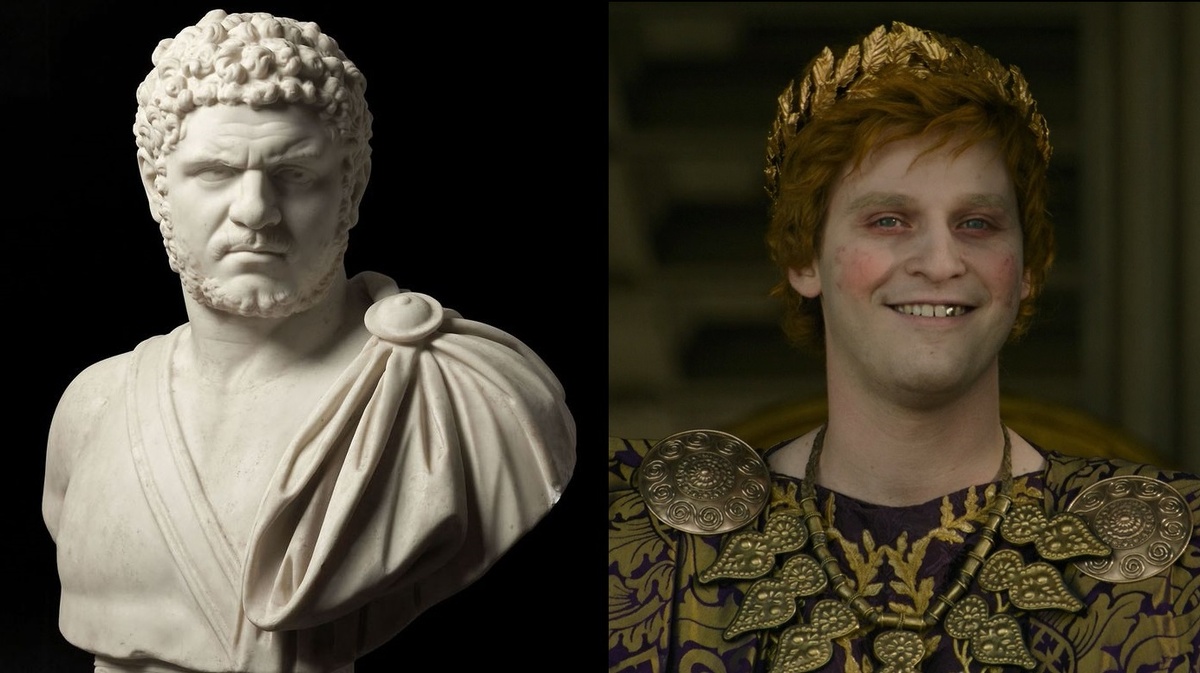 Реальный император Каракалла и он же в «Гладиаторе II».