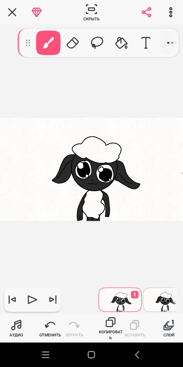 Мой рисунок с барашкой по имени Шон