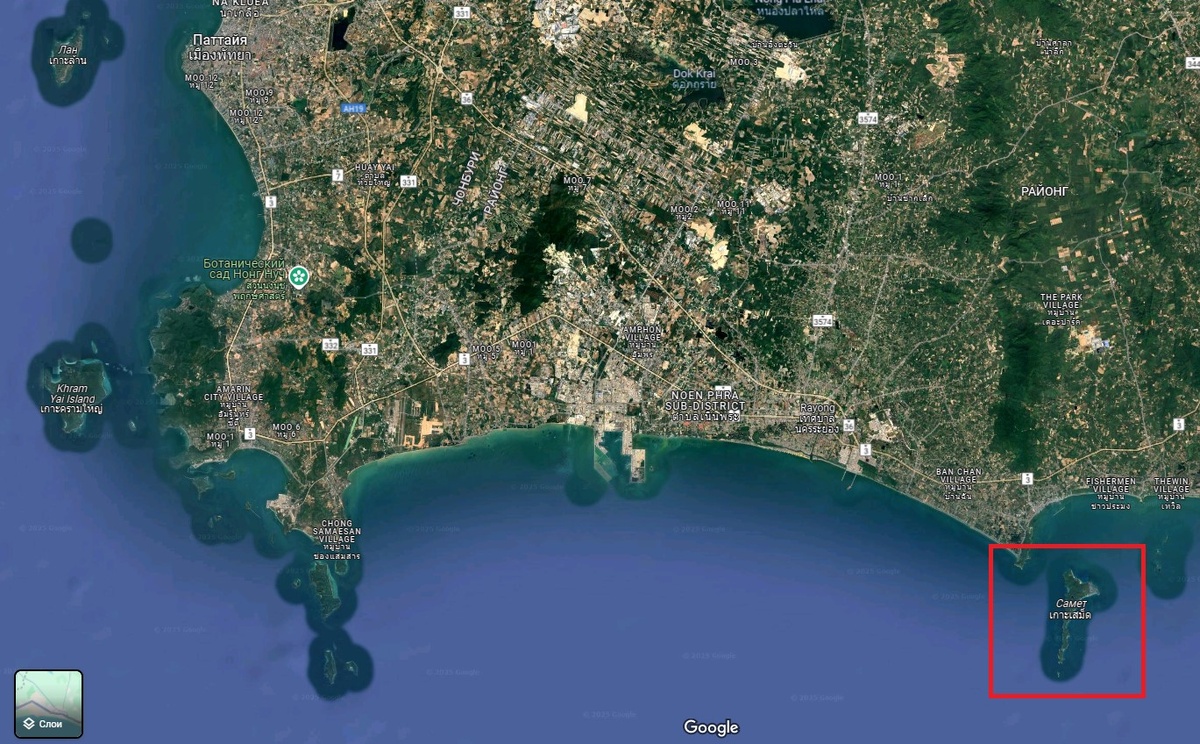 Остров на карте. google maps