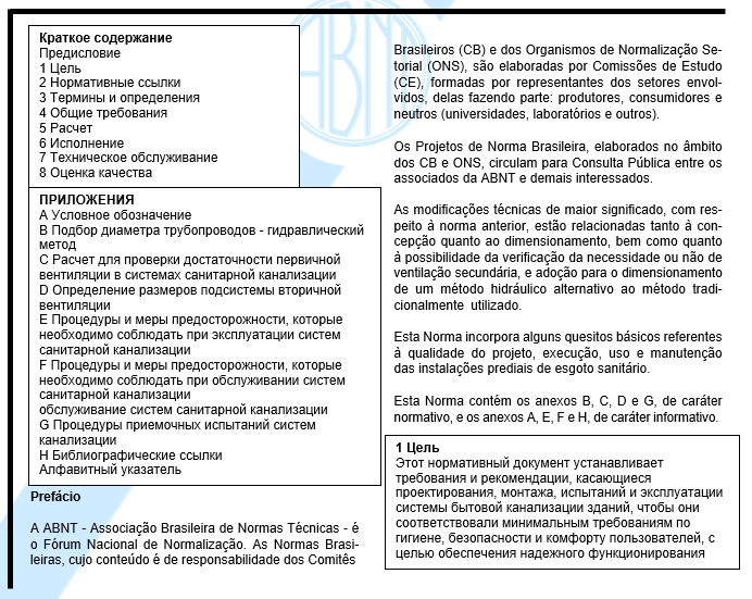 Перевод. И даже тут видно, что есть оглавление (хоть и без страниц). При этом читаешь и понимаешь, для чего этот документ. Все просто. Санитарная канализация, она же бытовая