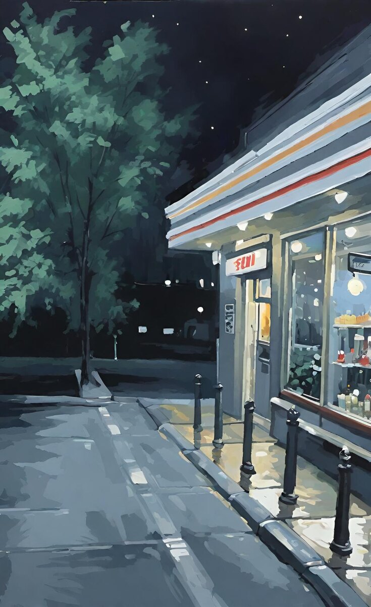 Пейзаж 7. Иллюстрация создана с помощью нейросети DreamAI и программы Photoshop.