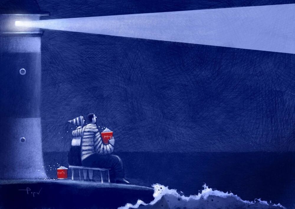 КАРТИНА ОТ ХУДОЖНИКА-КАРИКАТУРИСТА АНДРЕЯ ПОПОВА ИЗ ЕГО СЕРИИ " МАЯКИ "