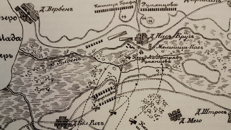 Схема боя при Пас-Круге.