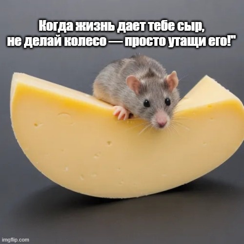Крыса с куском сыра