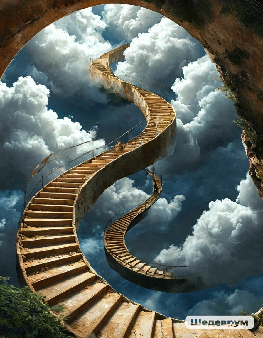 Изображение сгенерировано в нейросети Шедеврум - лестница сновидений