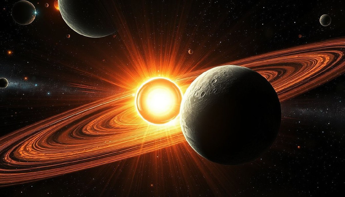 В системе, где гравитационные силы пульсара истрепали звезду-компаньон, остался лишь алмазный скелет —
сверхплотное ядро из кристаллического углерода. Планета-призрак отражает свет словно космическое зеркало, а её атмосфера, если она существует, состоит из ионизированных частиц, захваченных магнитным полем.