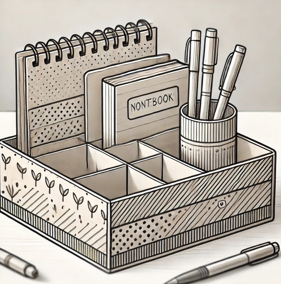 Как сделать стильный органайзер для рабочего стола из картона