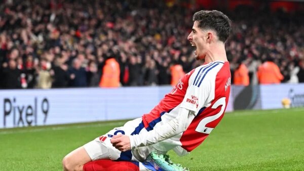 Кай Хаверц после гола в ворота «Ман Сити». Обложка © arsenal.com