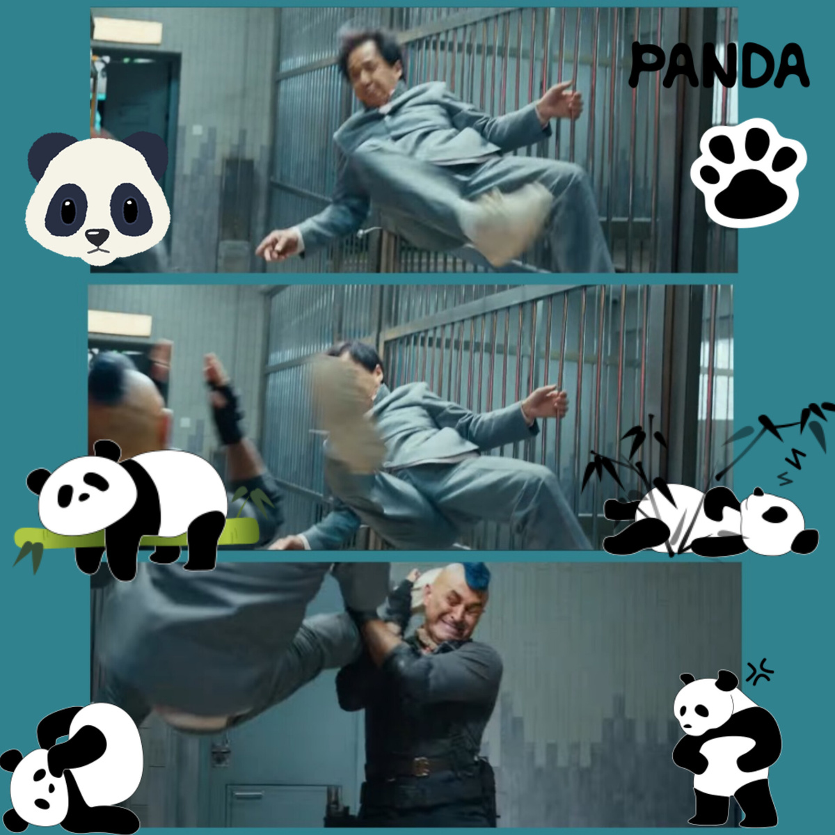 На фото обработанные мной скрины из фильма "Операция "Панда"", 2024г., режиссер Чжан Луань, сценарий Вей Ксу, Meng Yida, Чжан Луань, производство Emei Film Group, Mandarin Motion Pictures, Maoyan Entertainment, Wishart Media. Скрины собраны в коллаж, который демонстрирует общий визуальный фон фильма и облики главных героев для оценки их плюсов в этом направлении. А так же описанные в статье трюки в исполнении Джеки Чана. На фото актеры Темур Мамисашвили и Джеки Чан. Подробнее об этом рассказано в статье. Все материалы принадлежат правообладателям и размещены исключительно в информационных целях.