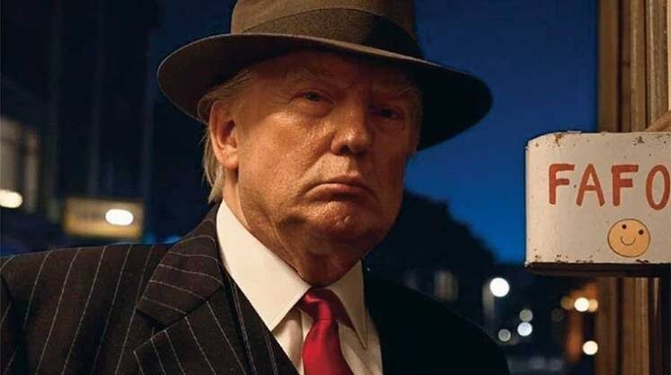     Трамп объявил в свой соцсети Truth Social о намерении ввести 25-процентные пошлины на весь колумбийский импорт и прикрепил свое изображение в костюме и шляпе, очень напоминающих стиль гангстеров 30-х годов прошлого века. А рядом с портретом красовалась аббревиатура FAFO, обозначающая нецензурное выражение, смысл которого можно перевести как совет «больше не выпендриваться», и к этому был пририсован смайлик