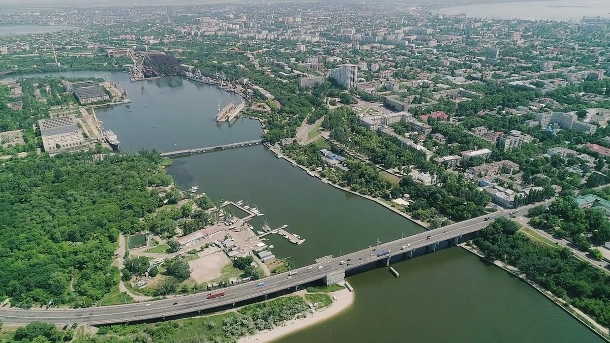 Николаев. Вид сверху. Ингульский мост