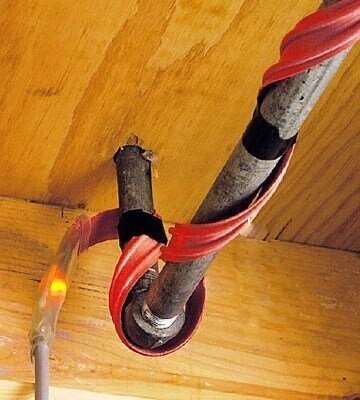 Греющий кабель на трубе