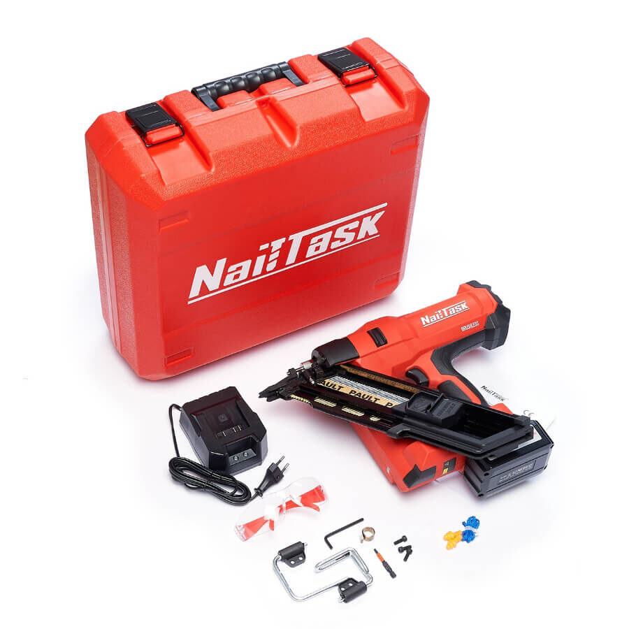 Комплектация аккумуляторного пистолета Nailtask DCFN3490