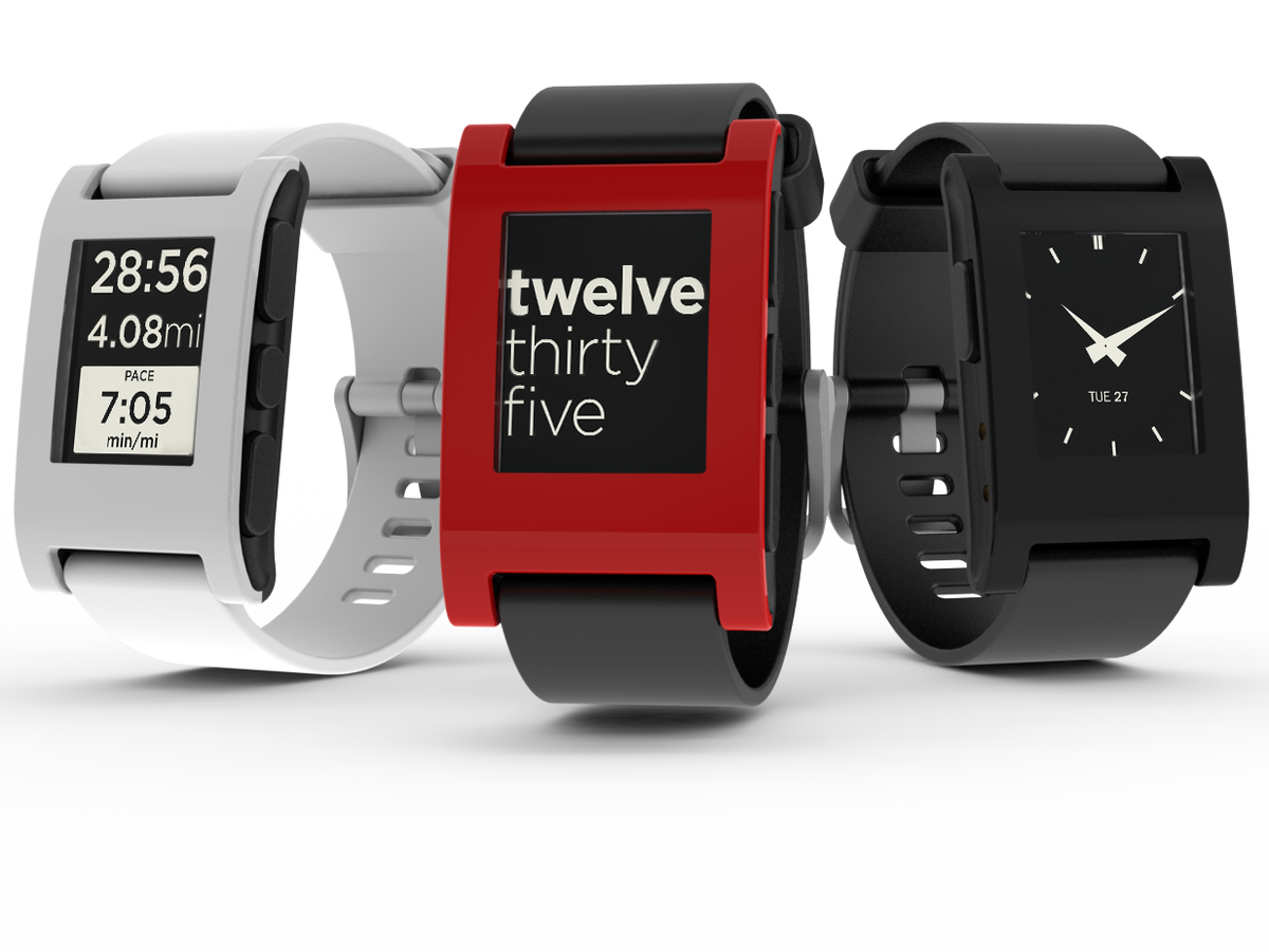    Первая модель Pebble Watch (2013 год)