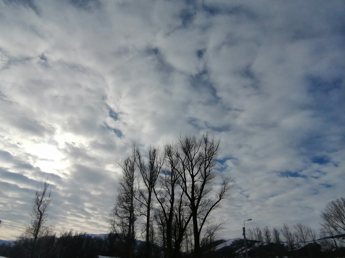 Даже сквозь низкое зимнее небо всё равно пробьётся солнышко. 