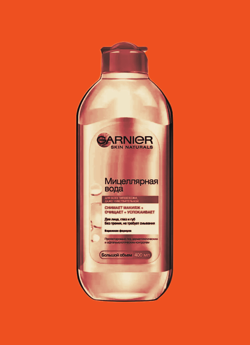 Мицеллярная вода от Garnier (цвета стилизованно изменены)